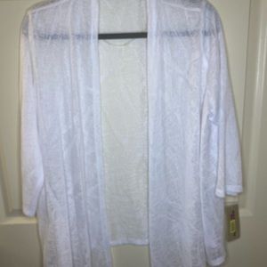 Allison Daley White Cardigan Sz Large